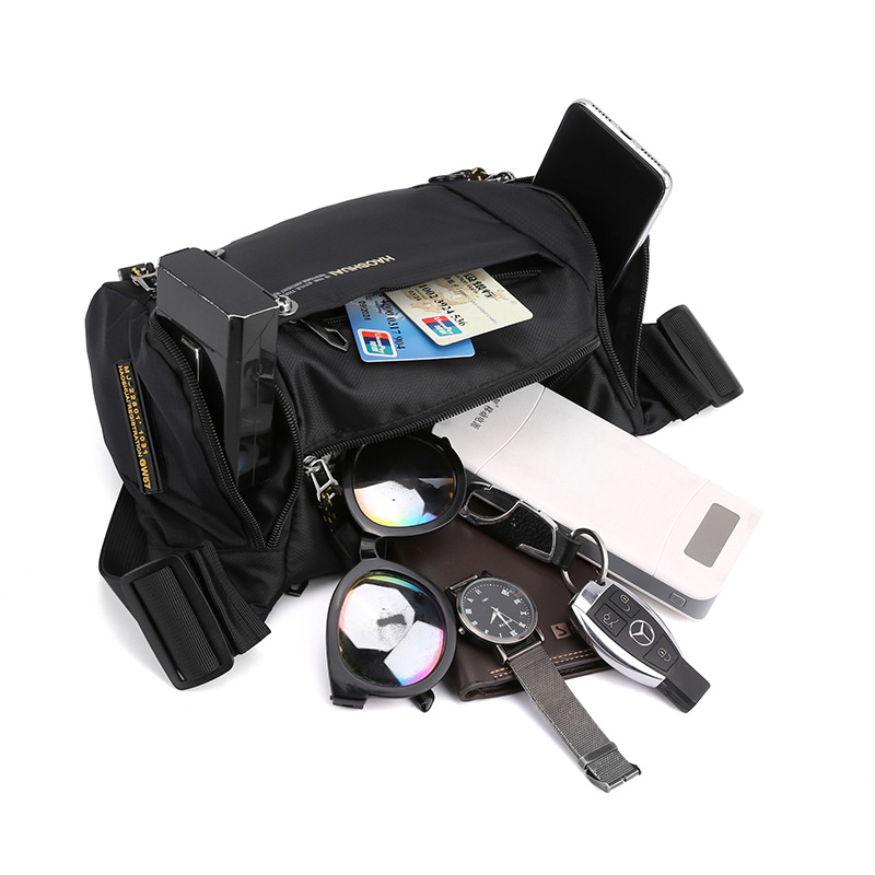 Bolso de pecho fresco de moda de los nuevos hombres bolsa de mensajero de gran capacidad bolsa de cintura de Moda funcional bolsa de hombro de estilo coreano bolsa de deporte ligero