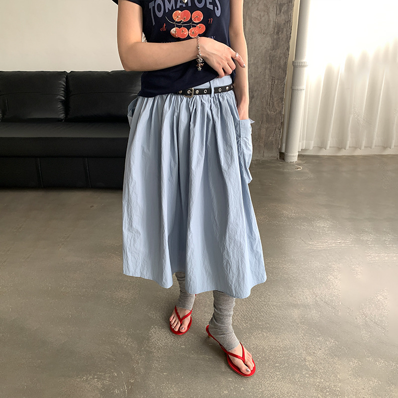 【Special Offer, No Returns or Exchanges】Suna 2026 Summer Floral Long Skirt, Korean Style Casual Pocket Skirt