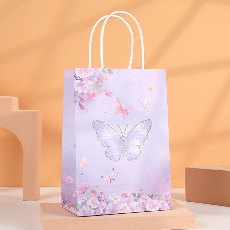 Bolsas de regalo de cumpleaños, bolsas de cartón cartón, bolsas de embalaje para llevar, bolsas de embalaje de regalo de fiesta para niños, bolsas de mano