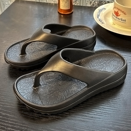 Men's Herringbone Slippers for Summer Outdoor Wear, Non-slip and Anti-odor, Interlocking Toe Slippers for Beach and Outdoor Sports