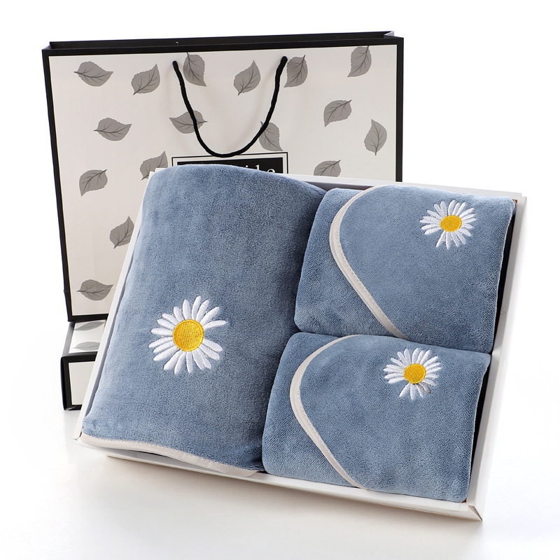 Fiber Bath Towel Towel Set Soft Absorbent Activity Gift Box Accompanying Gift Set Towel with logo