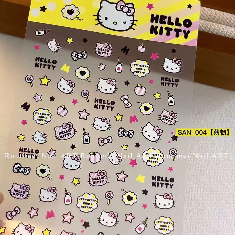 卡通三丽鸥美甲贴纸可爱kitty凯蒂猫新款KT集合手账ccd指甲装饰贴|undefined