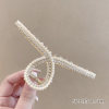 Golden hairgrip, metal advanced shark, hair accessory, crab pin, high-quality style