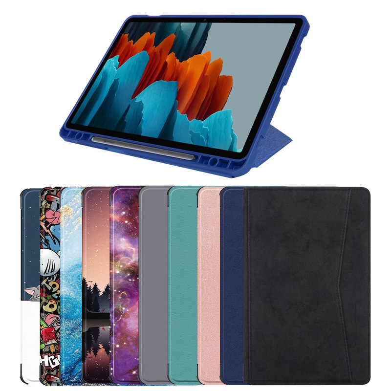 Suitable for Samsung Galaxy Tab S7/S8 5G FE Flat Protective Leather Case Trifold Bracket Suitable for Samsung Galaxy Tab S7/S8 5G FE Flat Protective Leather Case Trifold Bracket