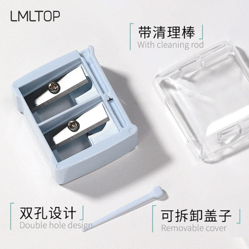 Lamila Eyeliner lápiz sacapuntas duradero a prueba de herrumbre sacapuntas grande + pequeño doble agujero sacapuntas herramienta de belleza N ° 33