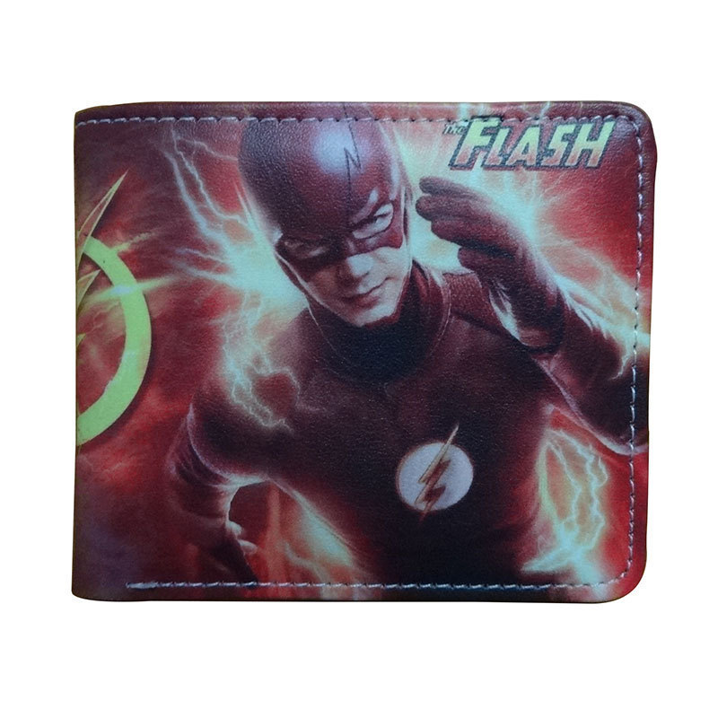 Superhéroe de dibujos animados anime periférico corto Niños estudiante masculino y femenino Cartera de dibujos animados cartera titular de la tarjeta