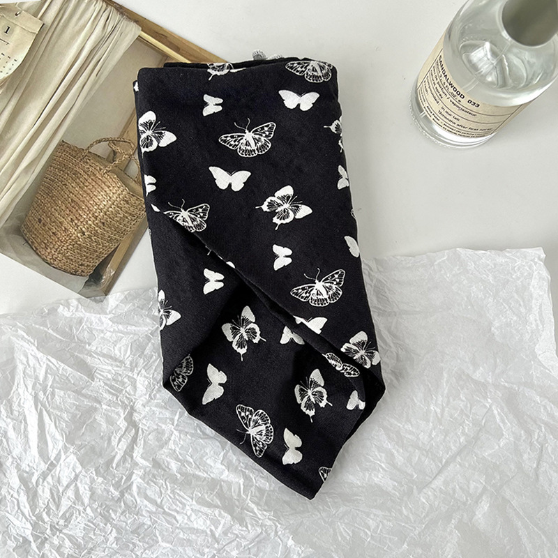 55 bufanda de seda, cinturón para el cabello, algodón y lino, bufanda cuadrada pequeña, arte coreano, moda de todo fósforo, primavera y otoño, nueva bufanda de temperamento, bufanda