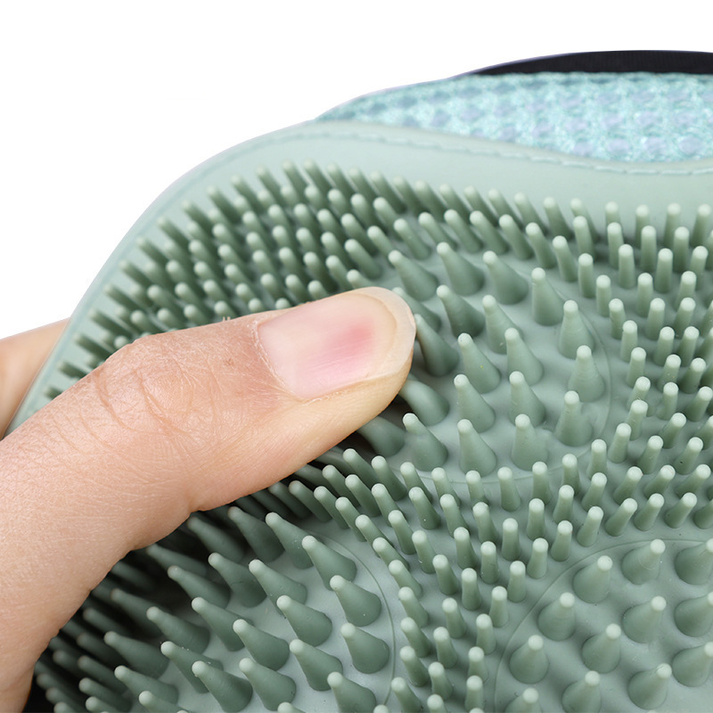 Guantes de limpieza de gatos y mascotas Guantes de masaje de aseo para mascotas Cepillo de masaje de baño para perros y gatos