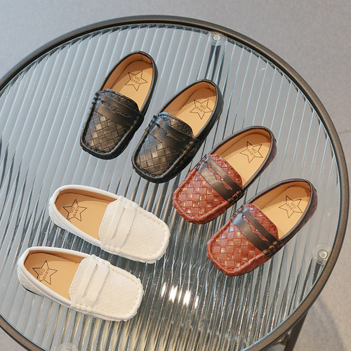  Spring New Square Mouth Children's Leather Shoes Korean Style Girls' Peas Shoes British Style Princess Shoes Baby Single Shoes Trendy