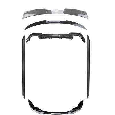 and rear wing modification parts, Big Surrounded - square-hole-tail-lip-kit-carbon-fiber-pattern2019-2022