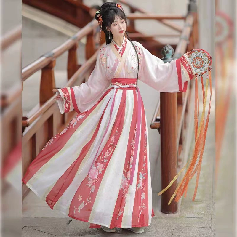 Весна и осень Новый стиль Ханьфу Вэй и Цзинь Повседневный древний костюм с перекрестным воротником на талии юбка для взрослых в китайском стиле для студентов