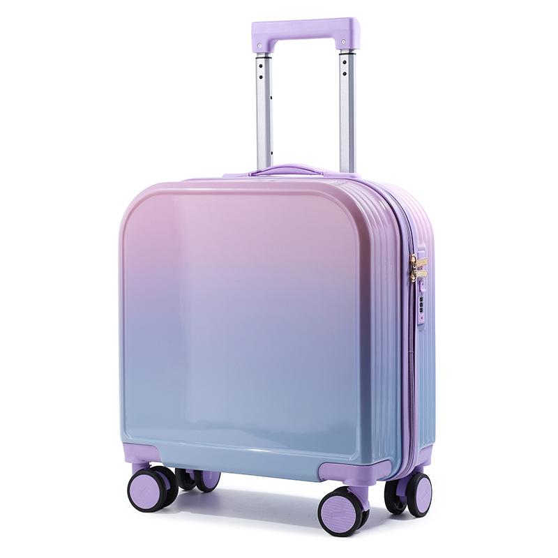 20 pulgadas Nuevo gradiente de color maleta de dibujos animados trolley caja de gran capacidad universal rueda de viaje fabricantes al por mayor