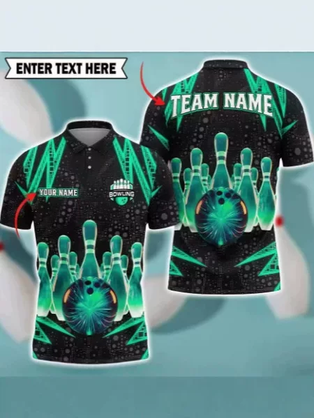 Bowling Graphic 3D Printed Polo Shirt 2025 Fashionable Men's Polo Shirt Casual Quick-Drying Team Uniform T-Shirt