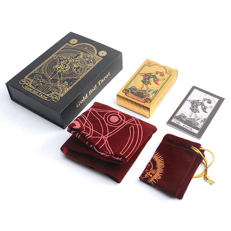 Gold Foil Waite Tarot Oracle Cards Premium Divination Deck_voghion.com