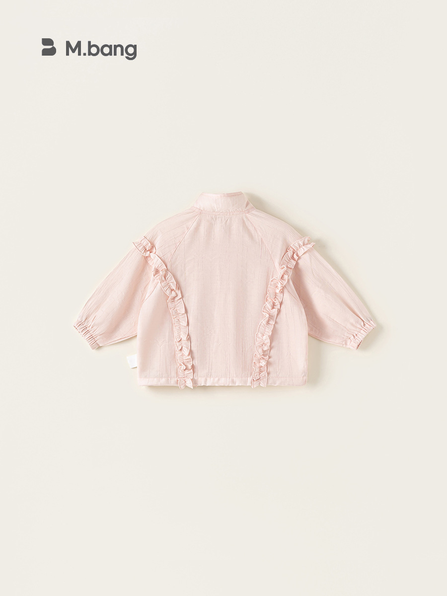 Youbao ropa para niños verano nuevo estilo para niños lindo top cárdigan dulce cuello alto encaje chaqueta de manga larga para niñas