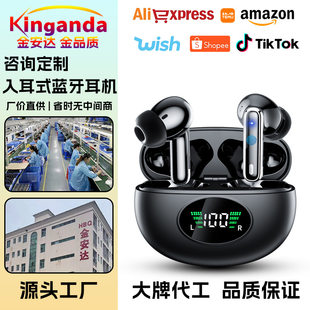 Cross-border wireless Bluetooth headset ANC active noise reduction in-ear digital display ultra-long battery life large power sports headset