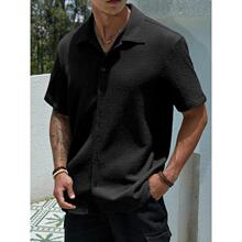 I 62023 Men solid short sleeve shirt ��ʿ��ɫ�������