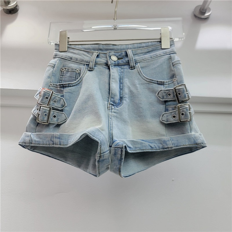 Pantalón Corto Denim con Dobladillo de Cintura Baja para Verano