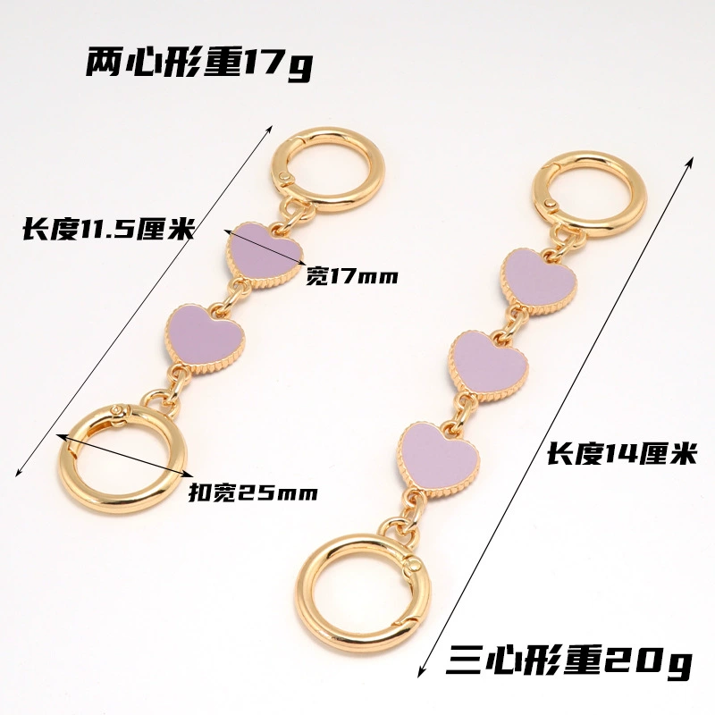 Bag, long chain, metal changeable straps on chain