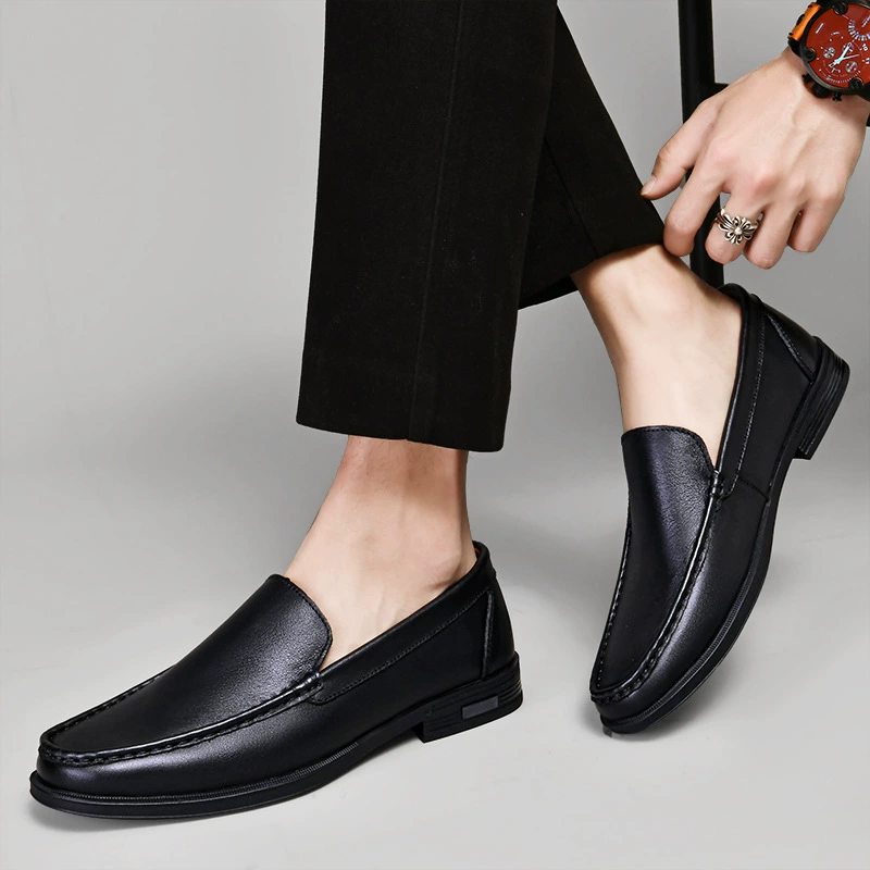 Leather loafers English style, white shoes for leisure, breathable classic suit jacket for leather shoes, plus size