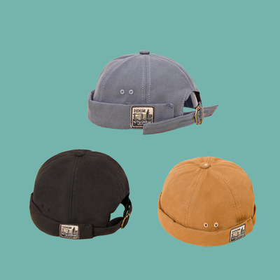 兒童帽子卡其色地主帽女寶韓版時尚百搭休閑春季新款瓜皮帽男寶潮