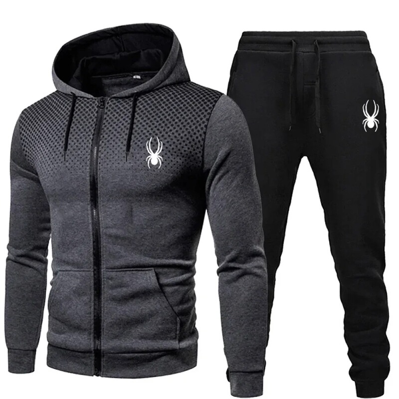 2025 Popular Two Piece Set Men's Tracksuit Jogging Suit Sportswear Hooded Sweatshirts Zipper Sweatshirts Autumn