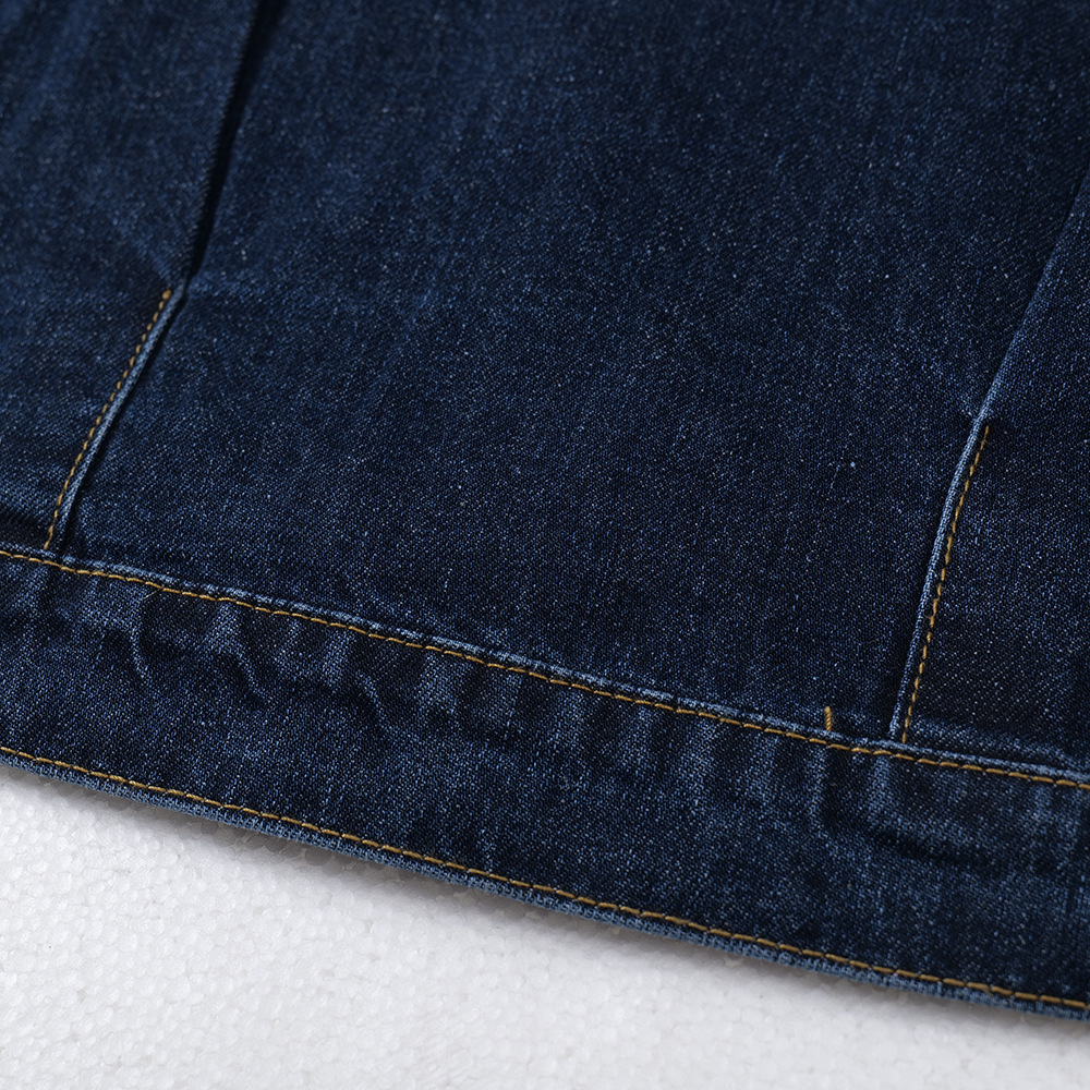 Veste courte en jean style motard pour homme, marque tendance streetwear, design déstructuré en trois dimensions, coutures apparentes_voghion.com