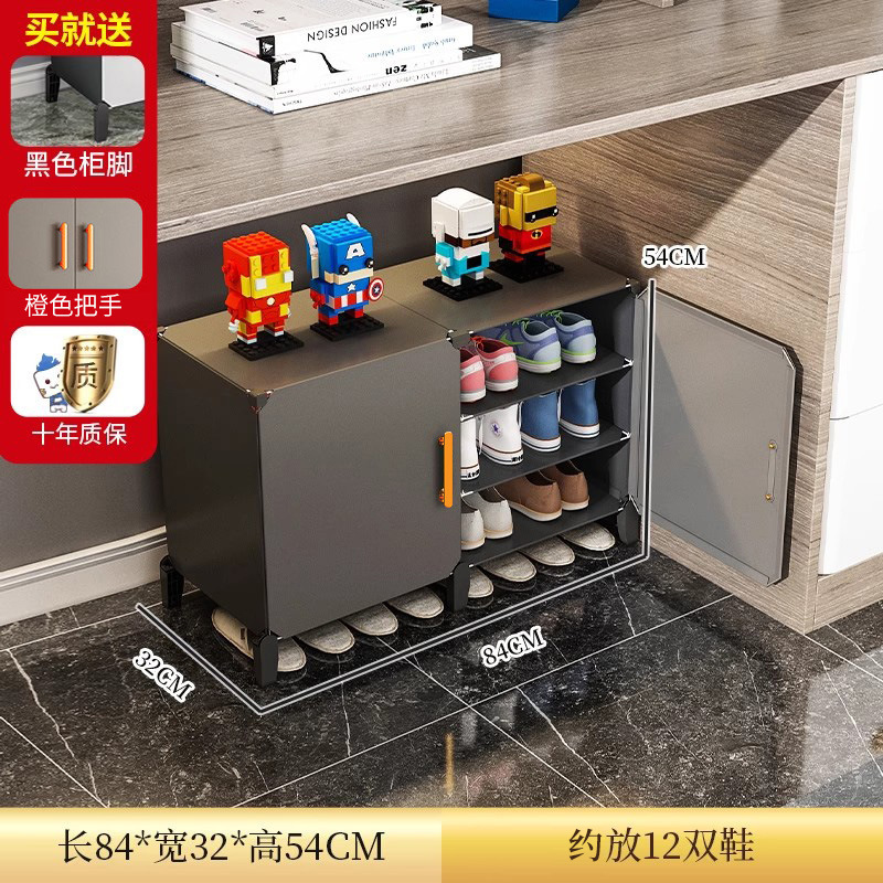 Estante de zapatos de oficina dormitorio bajo la mesa mini caja de almacenamiento de zapatos zapatos multicapa a prueba de polvo simple puerta doméstica pequeño gabinete de zapatos