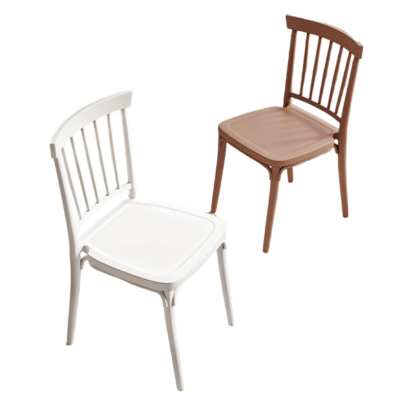 Silla de comedor con respaldo de plástico engrosada sala de alquiler hogar estilo crema Silla de comedor SILLA DE Windsor mesa de comedor taburete puesto grande