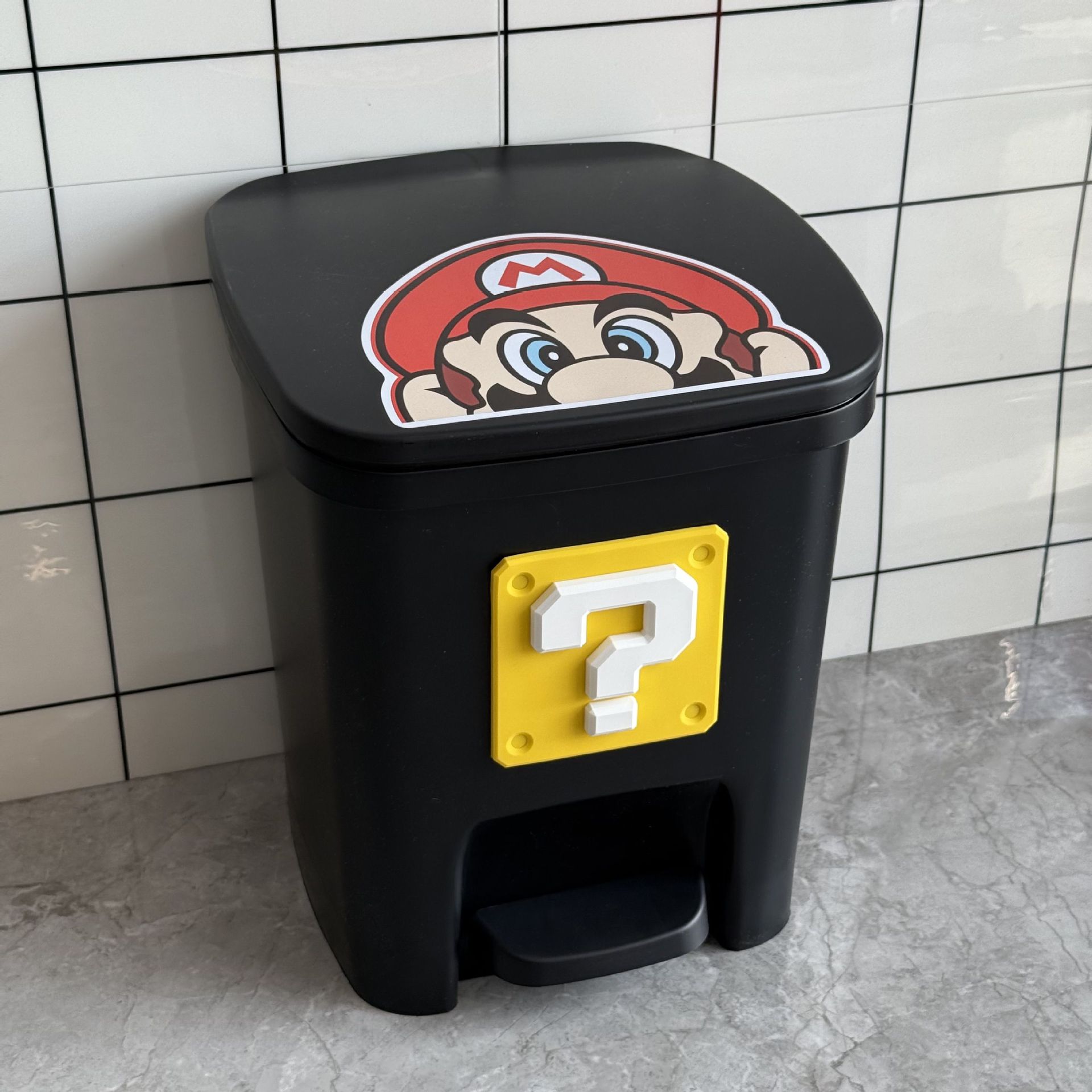 Botella de basura de trigo y trigo pie pie con cubierta encantadora sala de estar familiar dormitorio silencioso baño de gran capacidad cocina