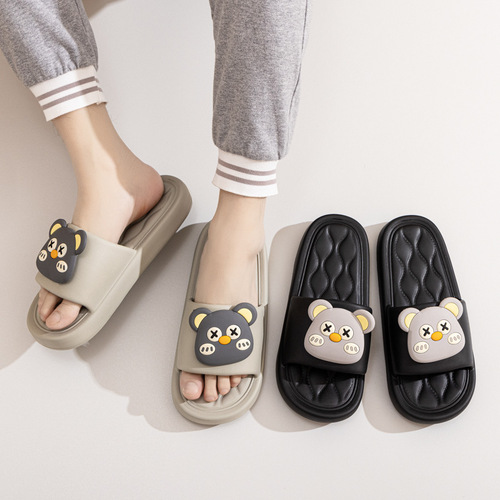 Summer Cartoon Couple Slippers for Women Home Indoor Soft Sole Anti-Slip Squeeze Sensation EVA Cool Slippers for Men