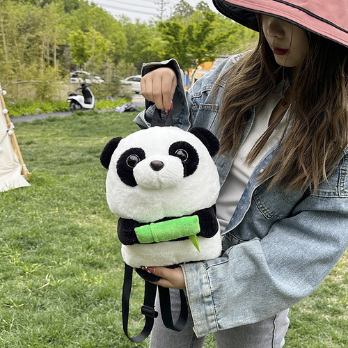 New Cute Panda Crossbody Bag for Girls Super Cute Versatile Plush Bag Cartoon Plush Shoulder Small Shoulder Bag Wholesale