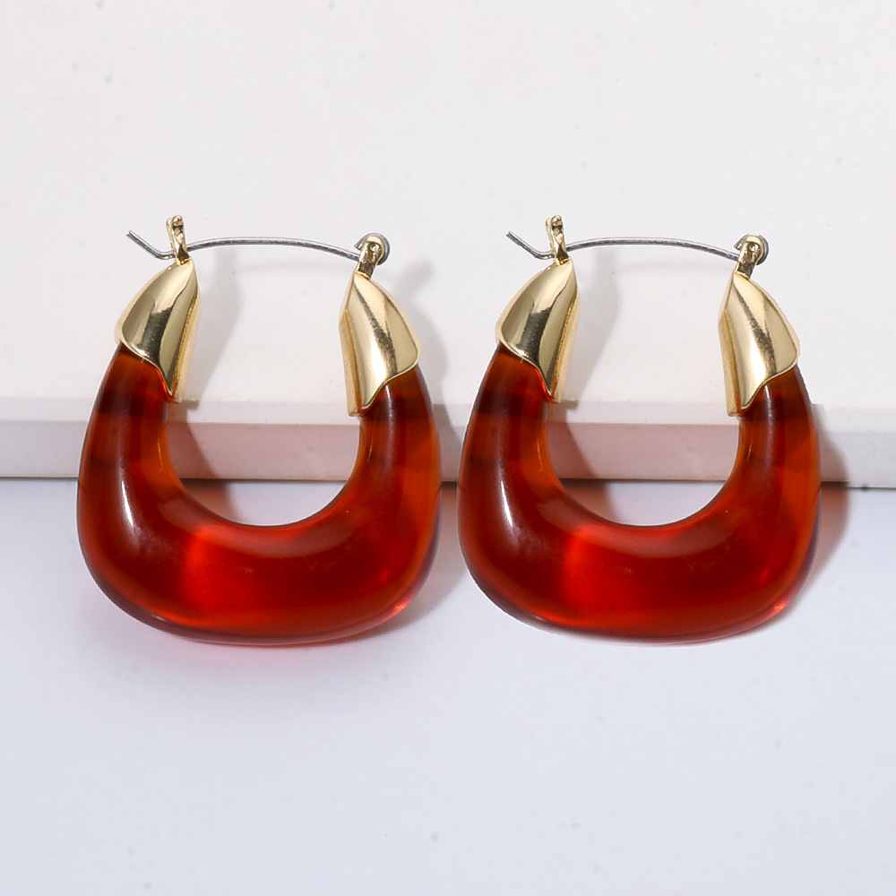 Exaggerated Transparent Resin U-shaped Earrings display picture 10
