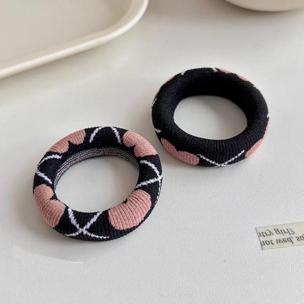 Moda nueva versión coreana de alta elasticidad sin costuras toallas anillo bola cabeza simple anillo de cabello cuerda de cabeza gruesa cuerda de cabeza grande