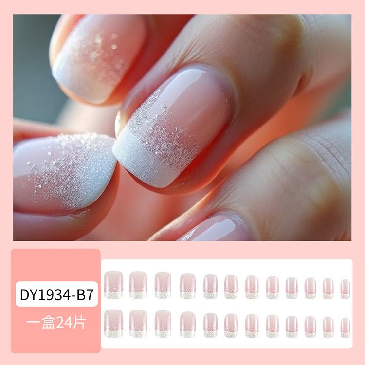 Puntas de uñas postizas de estilo europeo y americano, piezas de uñas desmontables de longitud media, uñas usables, puntas de uñas puras y elegantes.