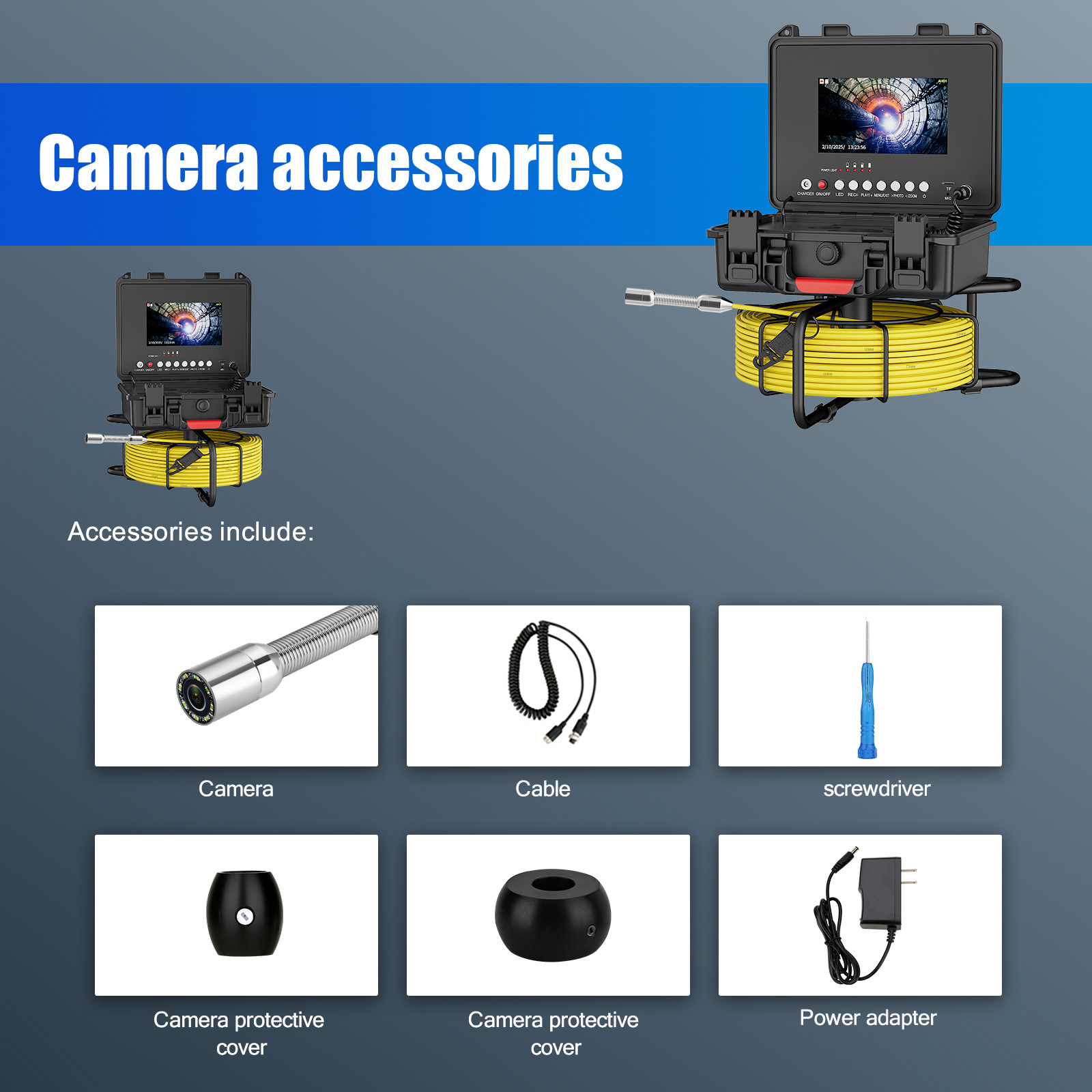 AHD endoscope, 1080P HD, 7 inch, 17-23mm probe