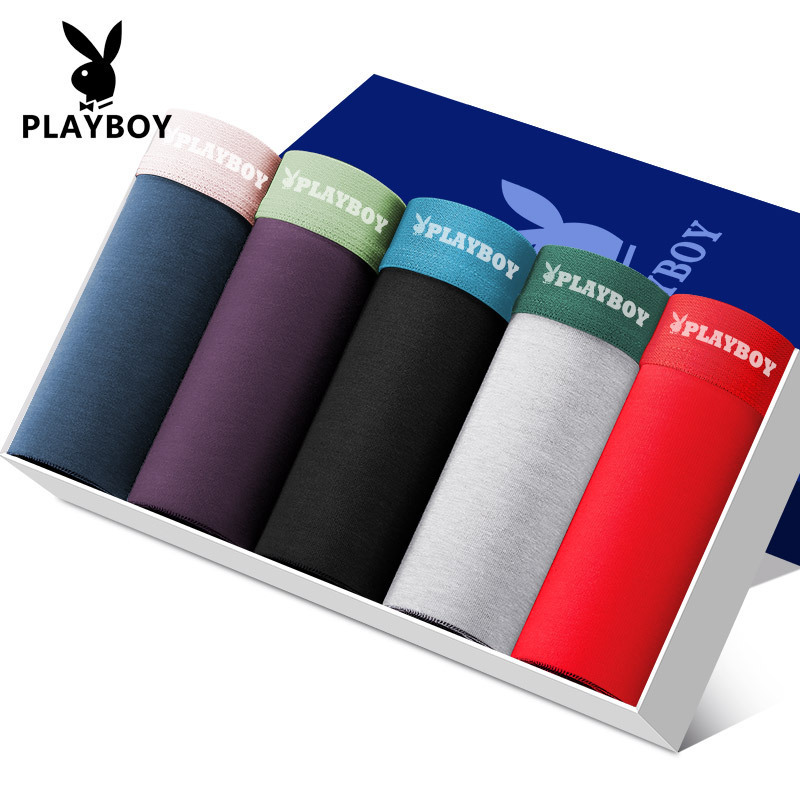 E-commerce direct supply Playboy VIP high waist men's underwear antibacterial inner cool cotton boxers a generation of hair E-commerce direct supply Playboy VIP high waist men's underwear antibacterial inner cool cotton boxers a generation of hair