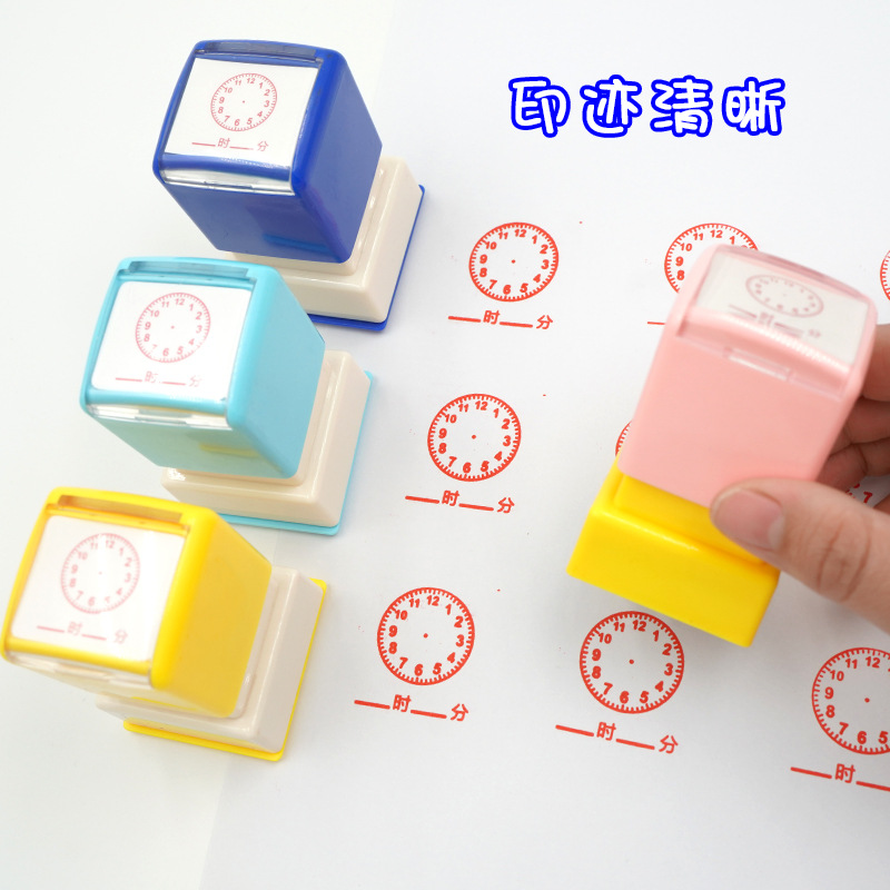 Clock Teaching Tool Stamp, Grade 1-2 Clock Recognition, Teaching Clock Stamp, Learning Teaching Aids, Photoelectric Stamp Wholesale