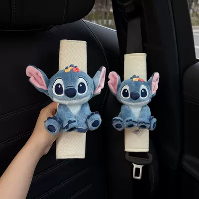 Authentic Stitch Car Seatbelt – Other Automotive Interior Supplies - cute-stitch-2-white-shoulder-pads