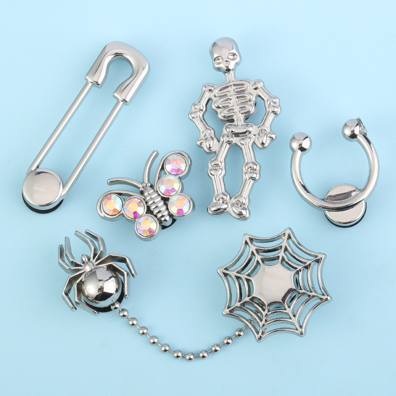 Cross-Border Hot-Selling Mall Same Style Halloween Clogs Shoes Flower Shoe Buckle Alloy Skull Spider Jewelry Hardware Accessories Cross-Border Hot-Selling Mall Same Style Halloween Clogs Shoes Flower Shoe Buckle Alloy Skull Spider Jewelry Hardware Accessories