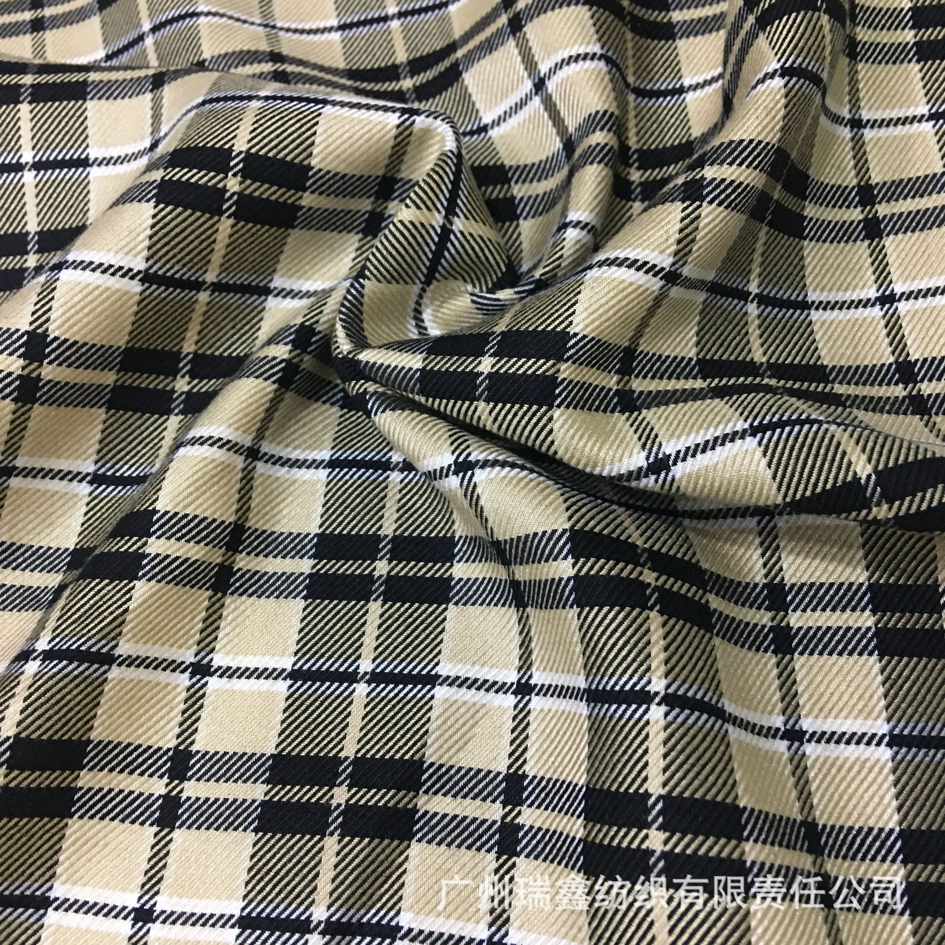 新款兰精全天丝格子面料 165g垂感高品质时装连衣裙格子布料现货