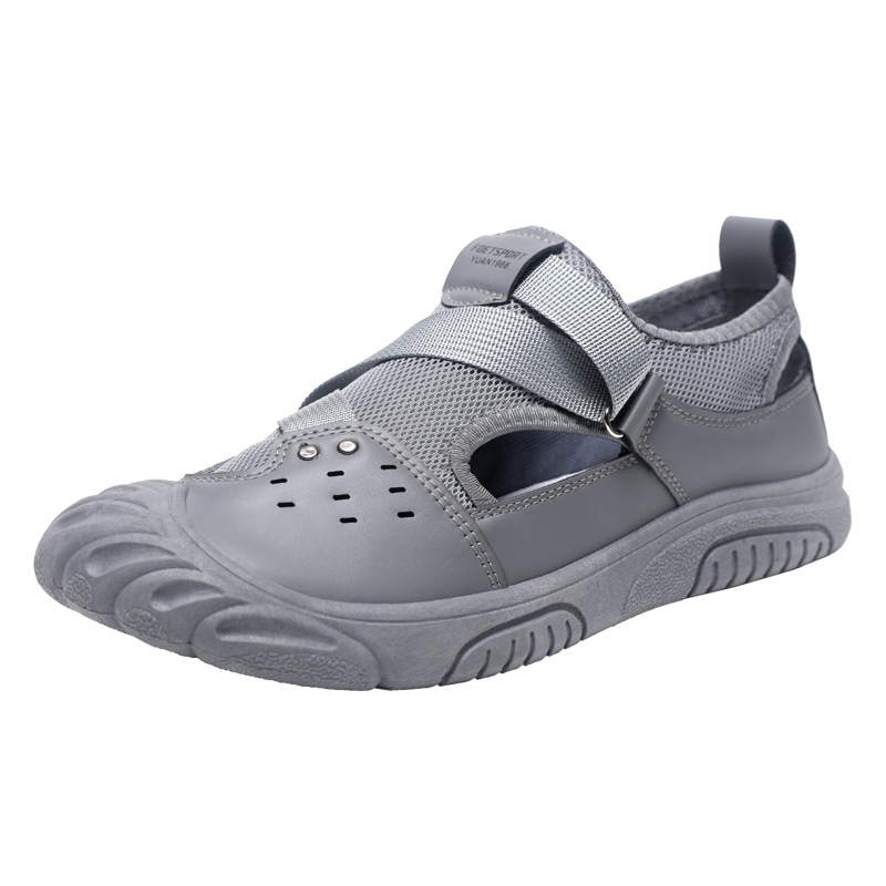 Zapatos de hombre, sandalias de malla de verano, nuevos zapatos casuales de hombre, zapatos de playa al aire libre con velcro transpirables