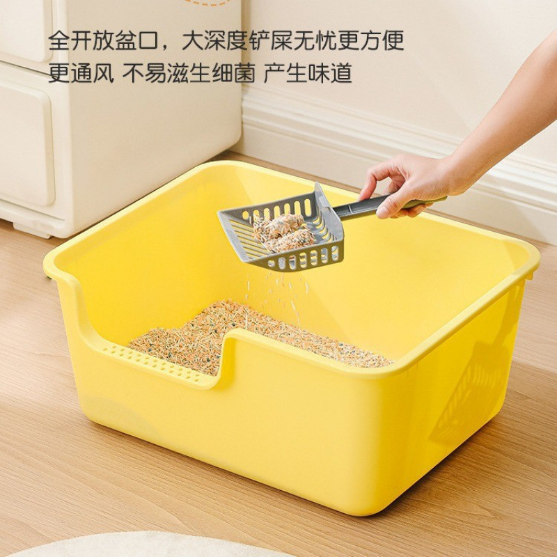 超大号防外溅猫厕所巨型开放式子幼猫特大号|undefined