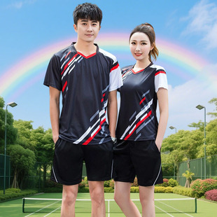 Men's and Women's Summer Badminton Suit Sports Short-sleeved T-shirt Competition Training Volleyball Students Table Tennis Suit Short Pants Skirt