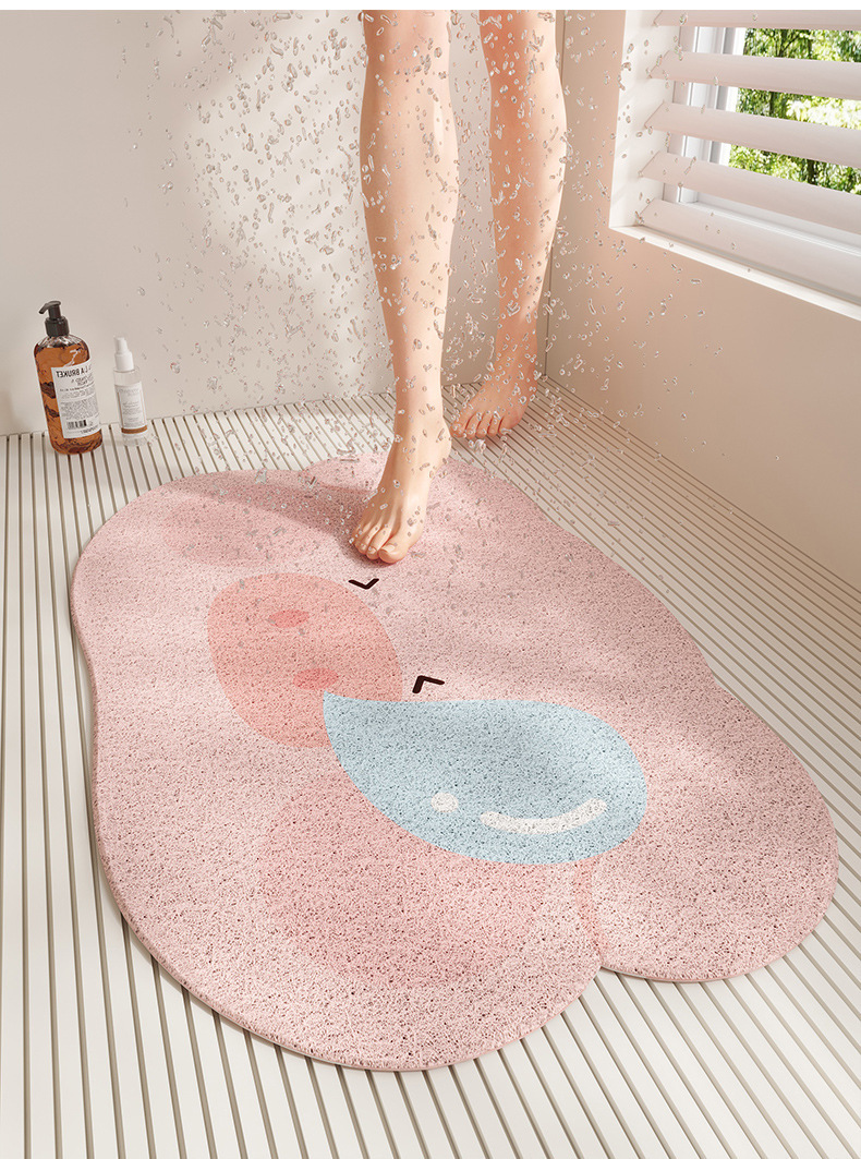 Silk Ring Bathroom Anti-Slip Mat, Shower Room Bathroom Floor Mat, Hollow Drain Drain Mat, Kidsren's Bath Anti-Fall Mat