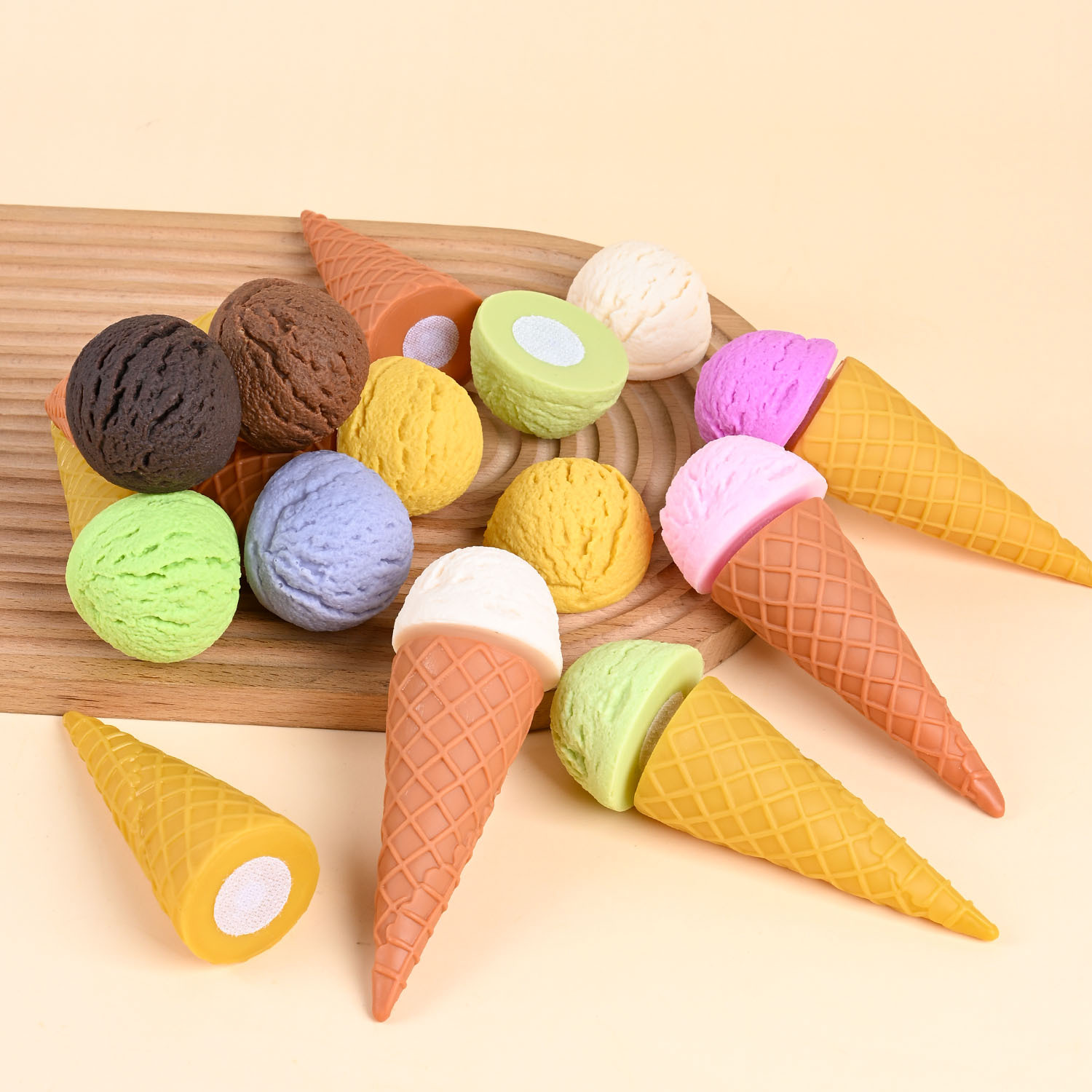 PVC simulación de helado modelo desmontable helado helado juguetes red DIY velcro helado