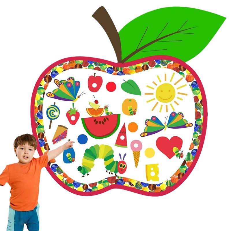 Nuevo fieltro para niños juguetes de rompecabezas para niños fiesta de cumpleaños colgante oruga hambrienta artesanía fieltro kit