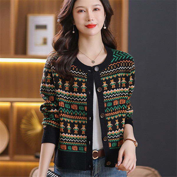 Knitted autumn jacket