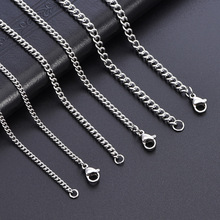 跨境热销不锈钢侧身项链 饰品配链diy 个性简约百塔素链链条批发