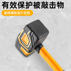 One-piece rubber hammer with flat head, integrated rubber hammer for installing floor tiles and ceramic tiles, spring-loaded hammer, installation hammer, tool